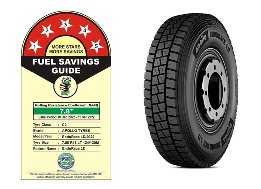 Коммерческим шинам линейки Apollo Endurace присвоен пятизвездный рейтинг по энергоэффективности