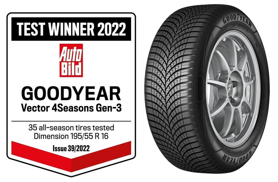 Goodyear Vector 4Seasons Gen-3 сохраняет лидерство в рейтинге Auto Bild