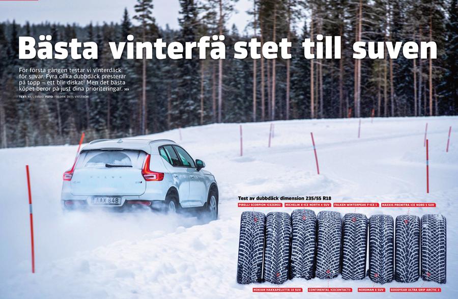 Тест зимних шипованных шин 235/55 R18 (Vi Bilägare, 12/2022)