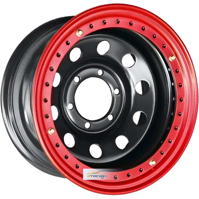 Диски Off-Road Wheels Тойота Ниссан с бедлоком (красный) черный 8x16/6x139,7 ЕТ-19 D110